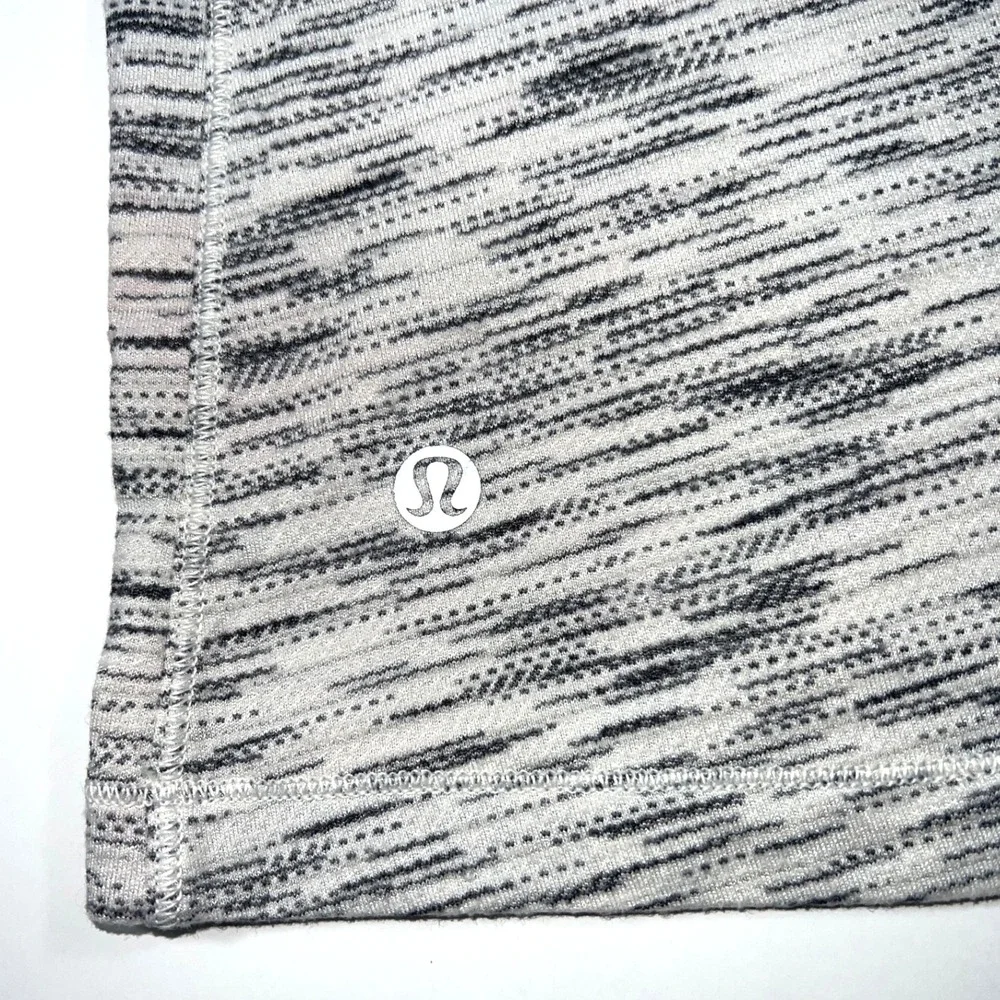 Lululemon Small Tank Top Space Dye White Black Braided Racerback Yoga Gym EUC